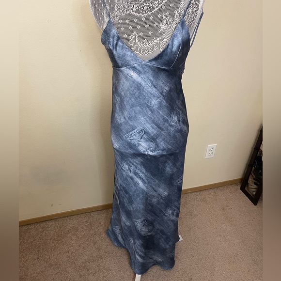 ZARA satin denim pattern maxi - Picture 5 of 7